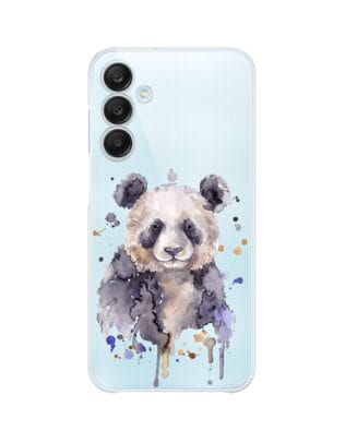 Etui do Samsung Galaxy M35 5G przeźroczyste, silikonowe Flexi, Akwarelowe Zoo, Panda