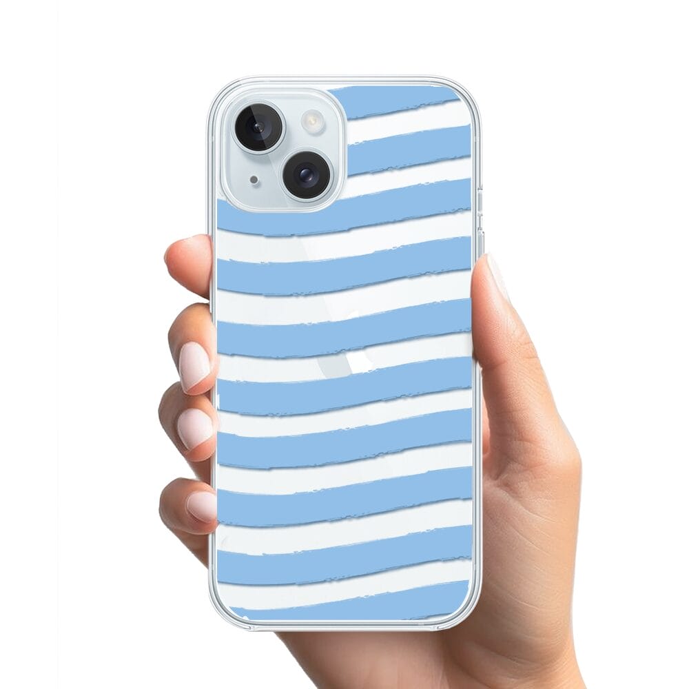 Etui do iPhone 15 Plus przeźroczyste, silikonowe Flexi, fale morskie - obrazek 2