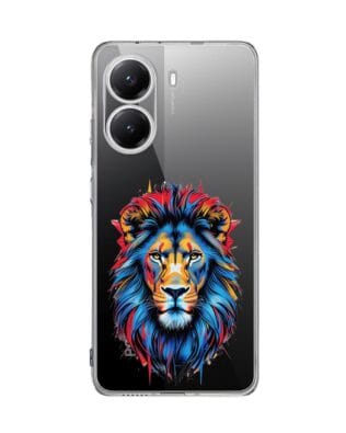 Etui do Xiaomi POCO X7 Pro przeźroczyste, silikonowe Flexi, Dzika Mandala, Lew