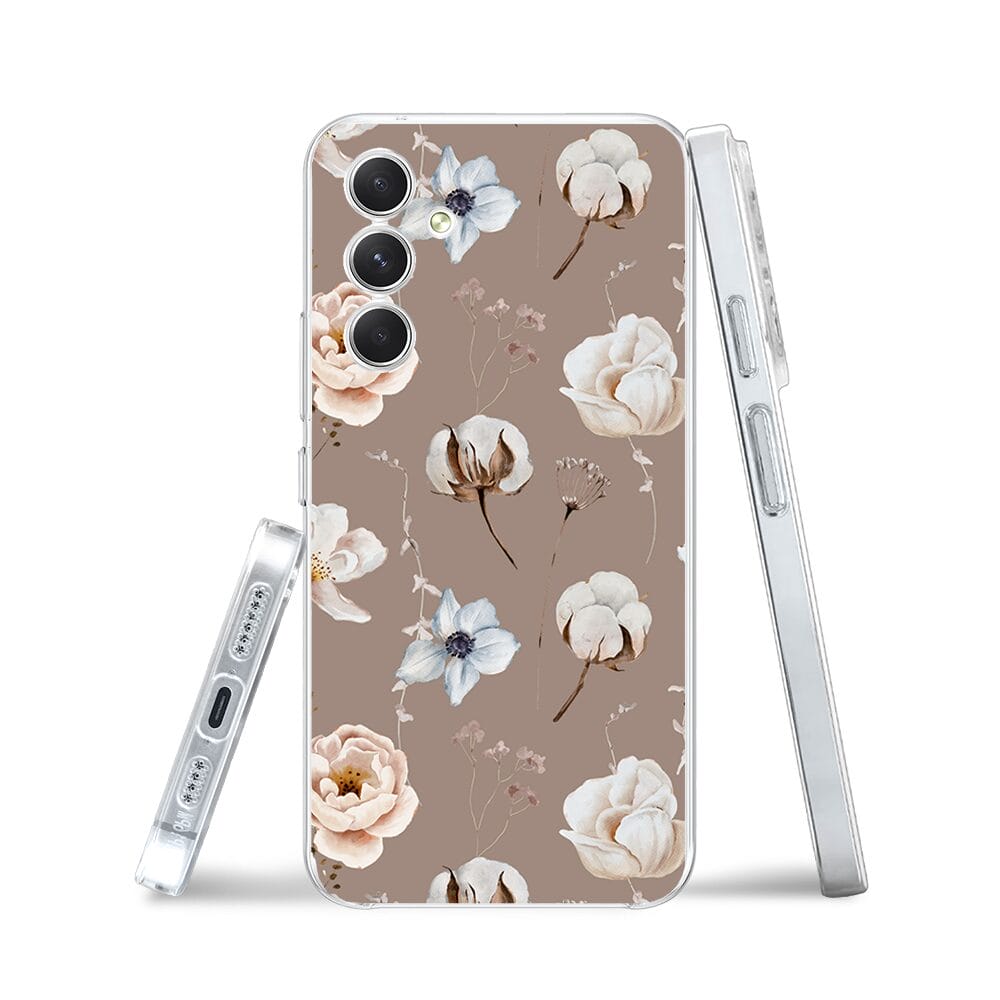 Etui do Samsung Galaxy A54 5G przeźroczyste, silikonowe Flexi, akwarelowe kwiatki - obrazek 3