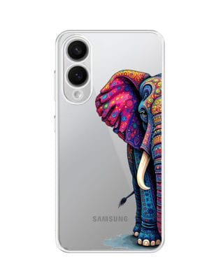 Etui do Samsung Galaxy S25 Edge przeźroczyste, silikonowe Flexi, Dzika Mandala, Słoń