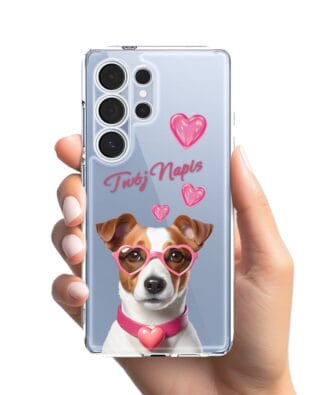 Etui do Samsung Galaxy S25 Ultra przeźroczyste, silikonowe Flexi, Puppy Love, pies rasy Jack Russell Terrier