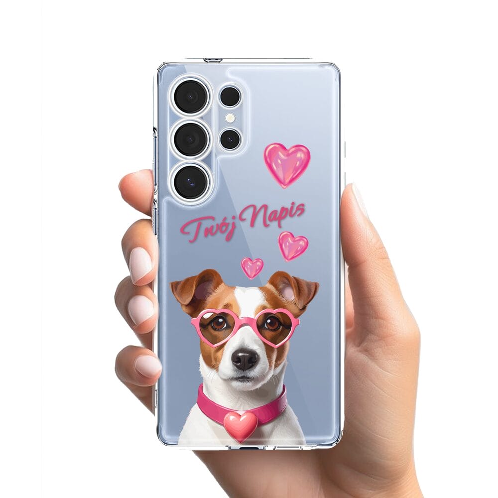 Etui do Samsung Galaxy S25 Ultra przeźroczyste, silikonowe Flexi, Puppy Love, pies rasy Jack Russell Terrier - obrazek 2