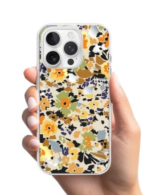 Etui do iPhone 15 Pro Max przeźroczyste, silikonowe Flexi, malowane kwiatki