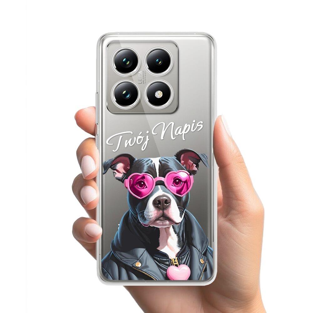 Etui do Xiaomi 14T przeźroczyste, silikonowe Flexi, Puppy Love, pies rasy Amstaff - obrazek 2
