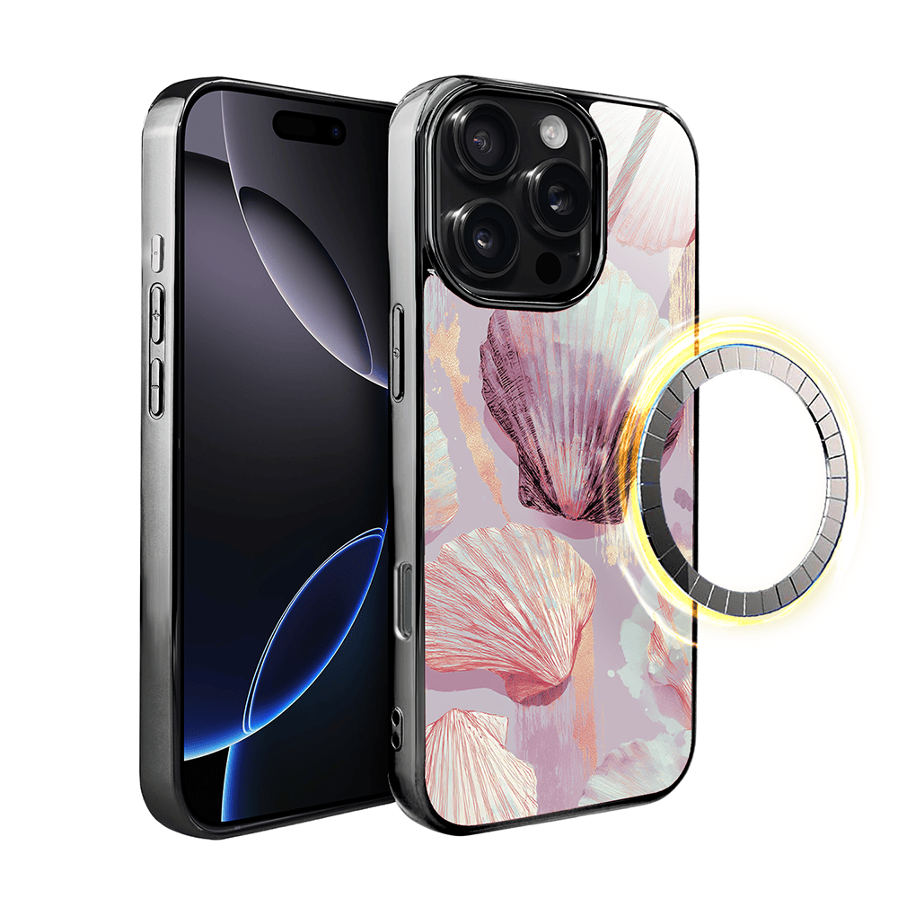 Etui do iPhone 16 Pro Max IBIZU Elite Glass z MagSafe Morze, Perłowa muszla, czarne