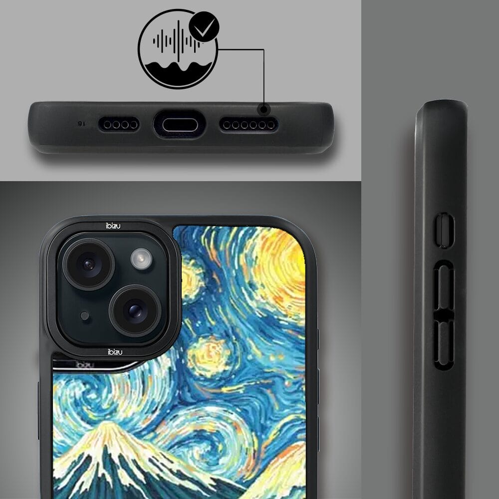 Etui do iPhone 15 IBIZU DropGuard Matt z MagSafe, Van Gogh, gwieździsta noc - obrazek 6
