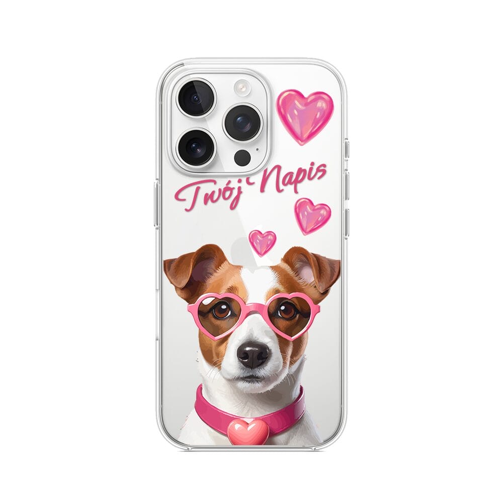 Etui do iPhone 14 Pro Max przeźroczyste, silikonowe Flexi, Puppy Love, pies rasy Jack Russell Terrier