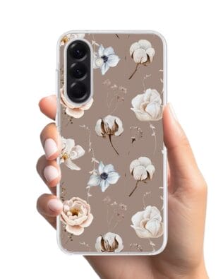 Etui do Samsung Galaxy A56 5G z MagSafe przeźroczyste, silikonowe Flexi, akwarelowe kwiatki