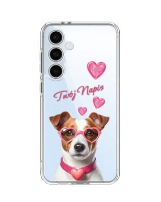 Etui do Samsung Galaxy S24 FE przeźroczyste, silikonowe Flexi, Puppy Love, pies rasy Jack Russell Terrier