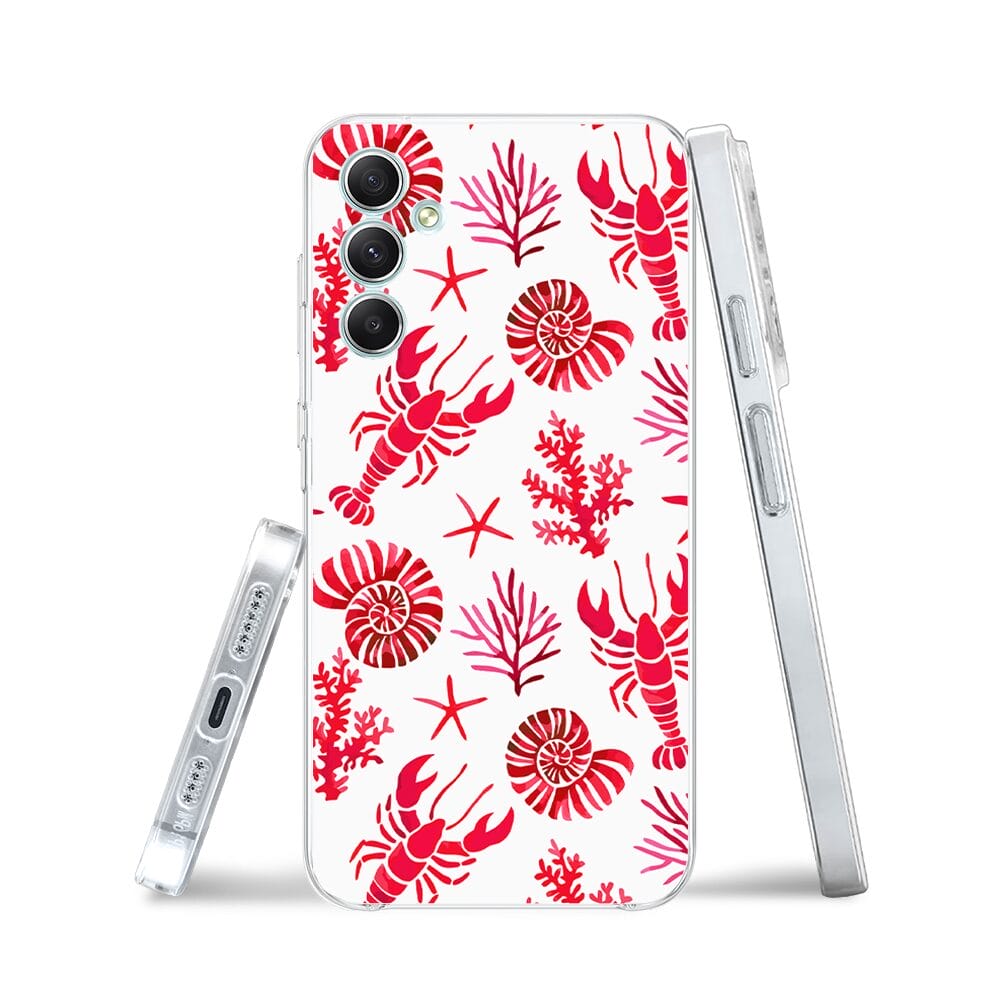 Etui do Samsung Galaxy A34 5G przeźroczyste, silikonowe Flexi, krab, muszle - obrazek 3