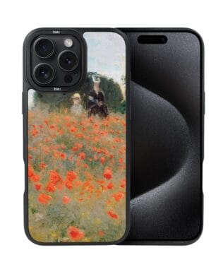 Etui do iPhone 15 Pro IBIZU DropGuard Matt z MagSafe, Claude Monet, pole maków