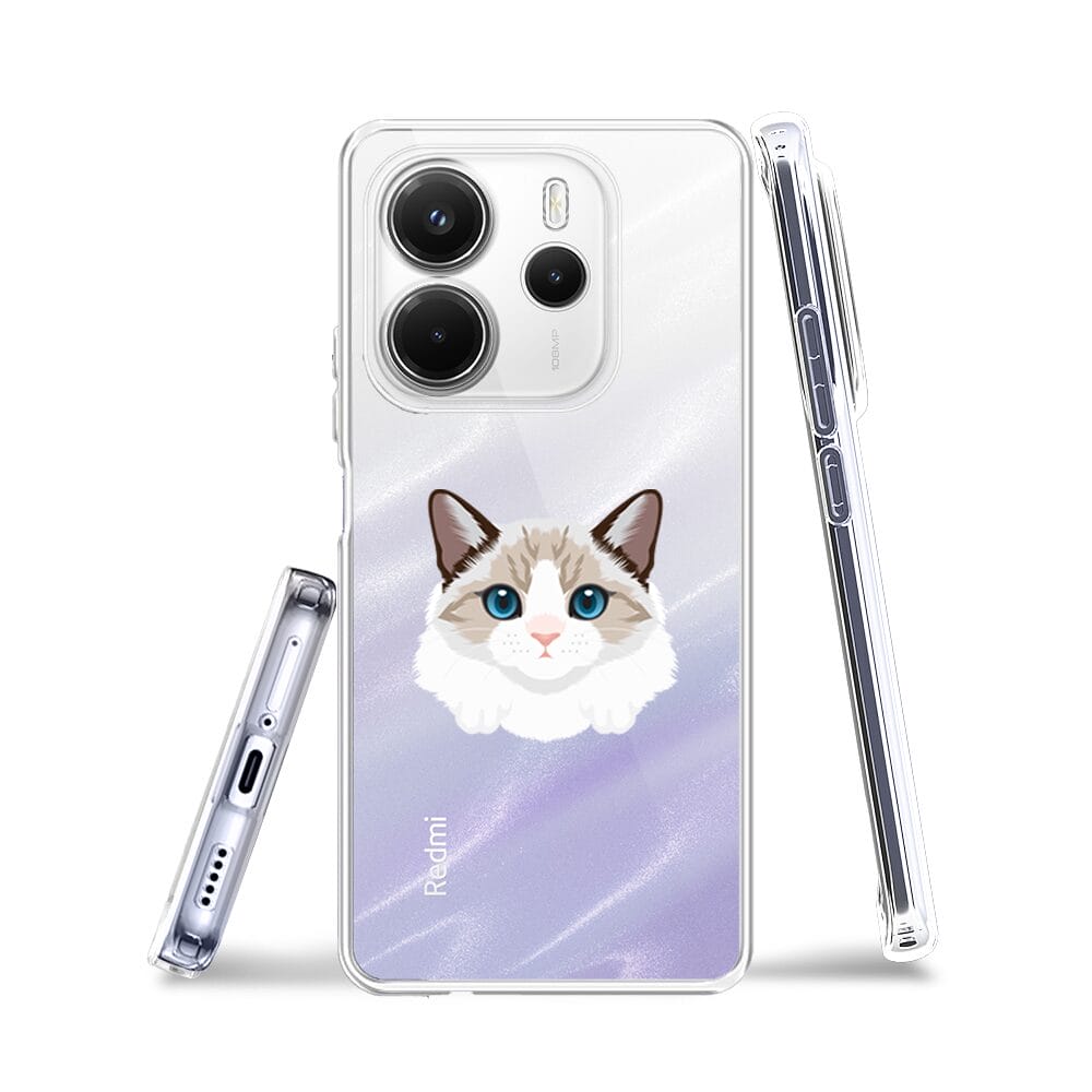 Etui do Xiaomi Redmi Note 14 4G przeźroczyste, silikonowe Flexi, kot birmański - obrazek 3