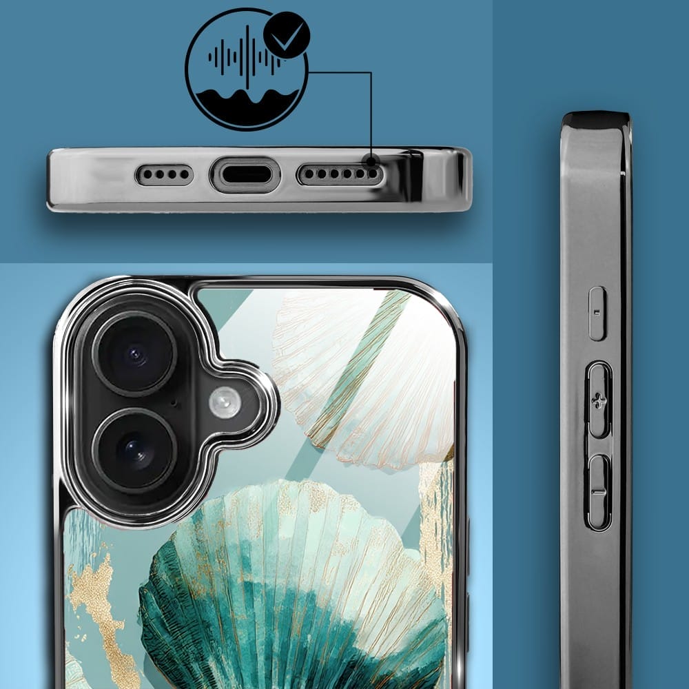 Etui do iPhone 16 IBIZU Elite Glass z MagSafe, Morze, Turkusowy skarb, czarne - obrazek 4