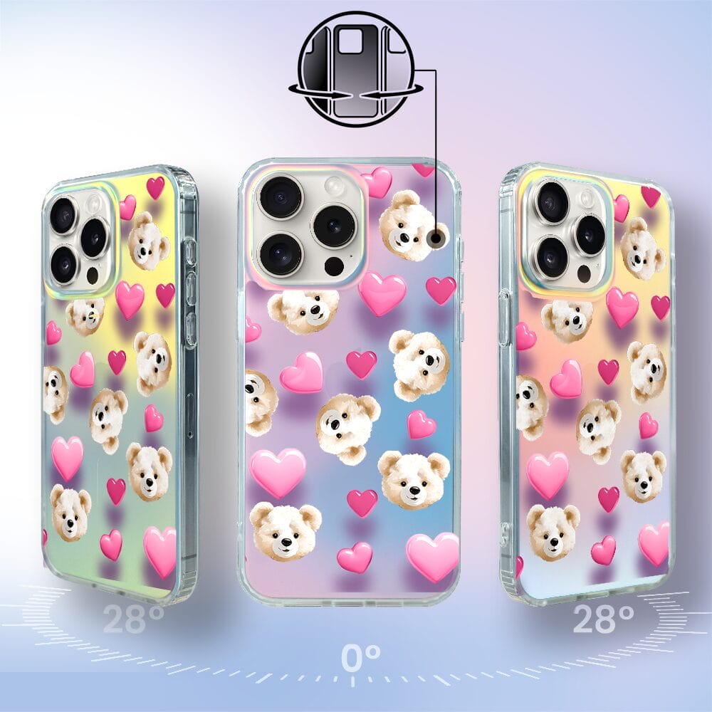 Etui do iPhone 14 Pro IBIZU California Sunset, zmieniające kolor, Love Mood, miś i serduszka - obrazek 6