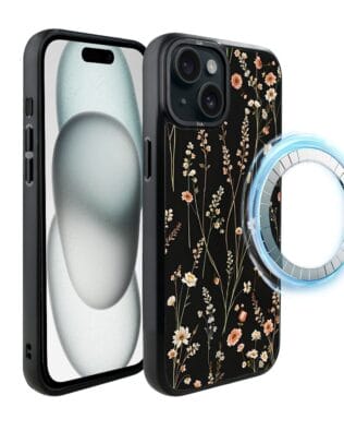 Etui do iPhone 15 IBIZU DropGuard Matt z MagSafe, Pastel Bloom, Północny ogród
