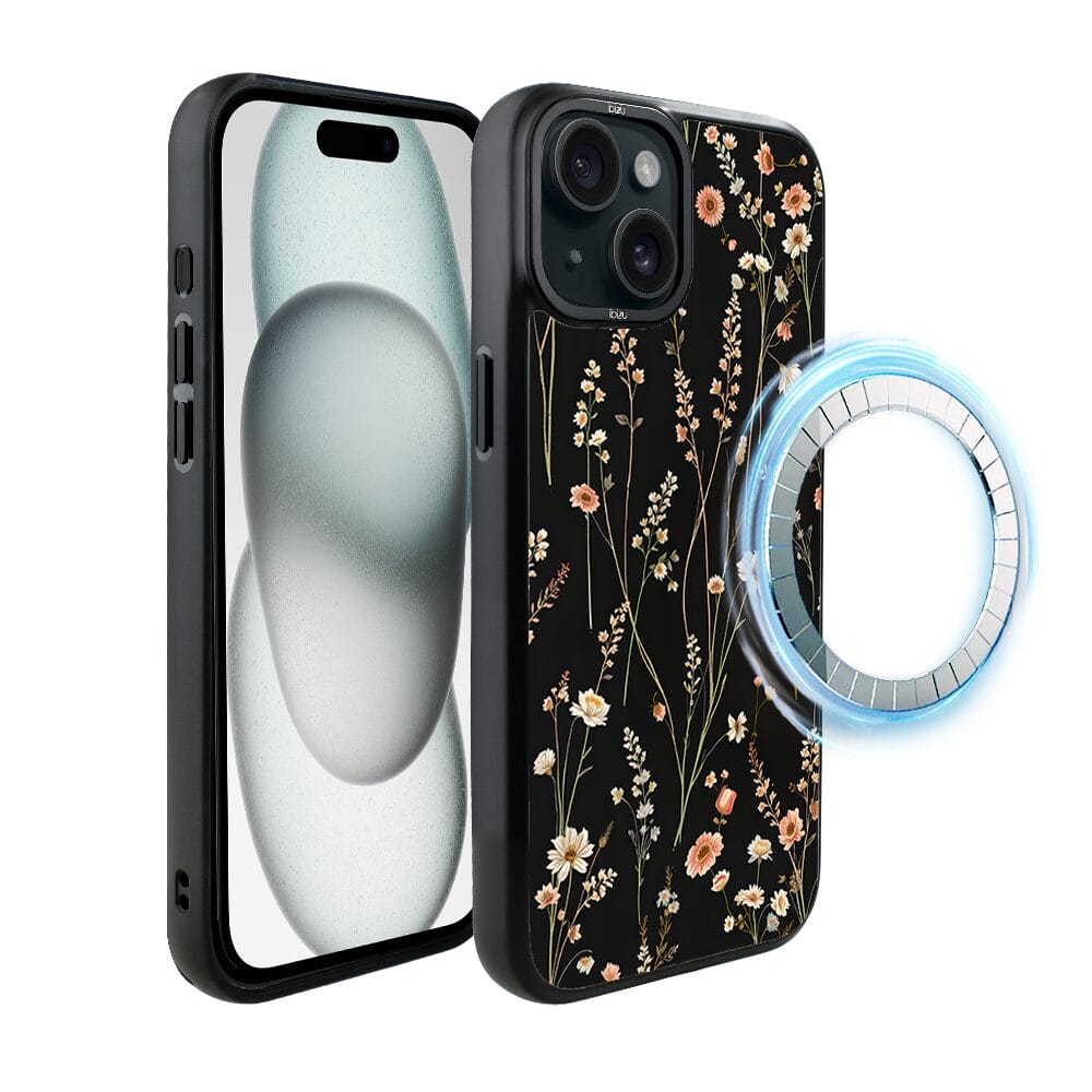 Etui do iPhone 15 IBIZU DropGuard Matt z MagSafe, Pastel Bloom, Północny ogród