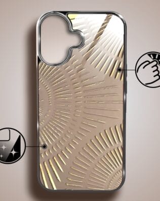 Etui do iPhone 16 IBIZU Elite Glass z MagSafe, Mistyczne wzory, Boski promień beżowe, czarne