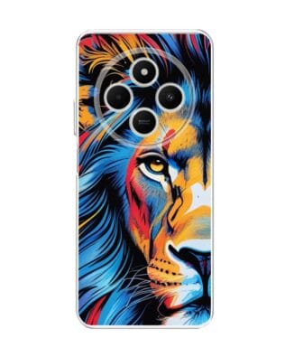 Etui do Xiaomi POCO C75 przeźroczyste, silikonowe Flexi, Dzika Mandala, Lwie spojrzenie