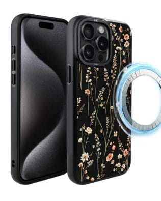 Etui do iPhone 15 Pro Max IBIZU DropGuard Matt z MagSafe, Pastel Bloom, Północny ogród