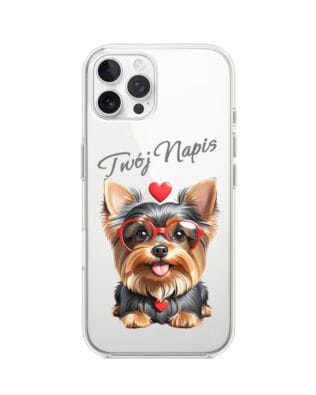 Etui do iPhone 12 Pro przeźroczyste, silikonowe Flexi, Puppy Love, pies rasy York