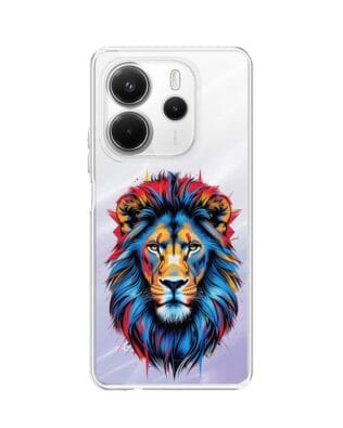 Etui do Xiaomi Redmi Note 14 5G przeźroczyste, silikonowe Flexi, Dzika Mandala, Lew