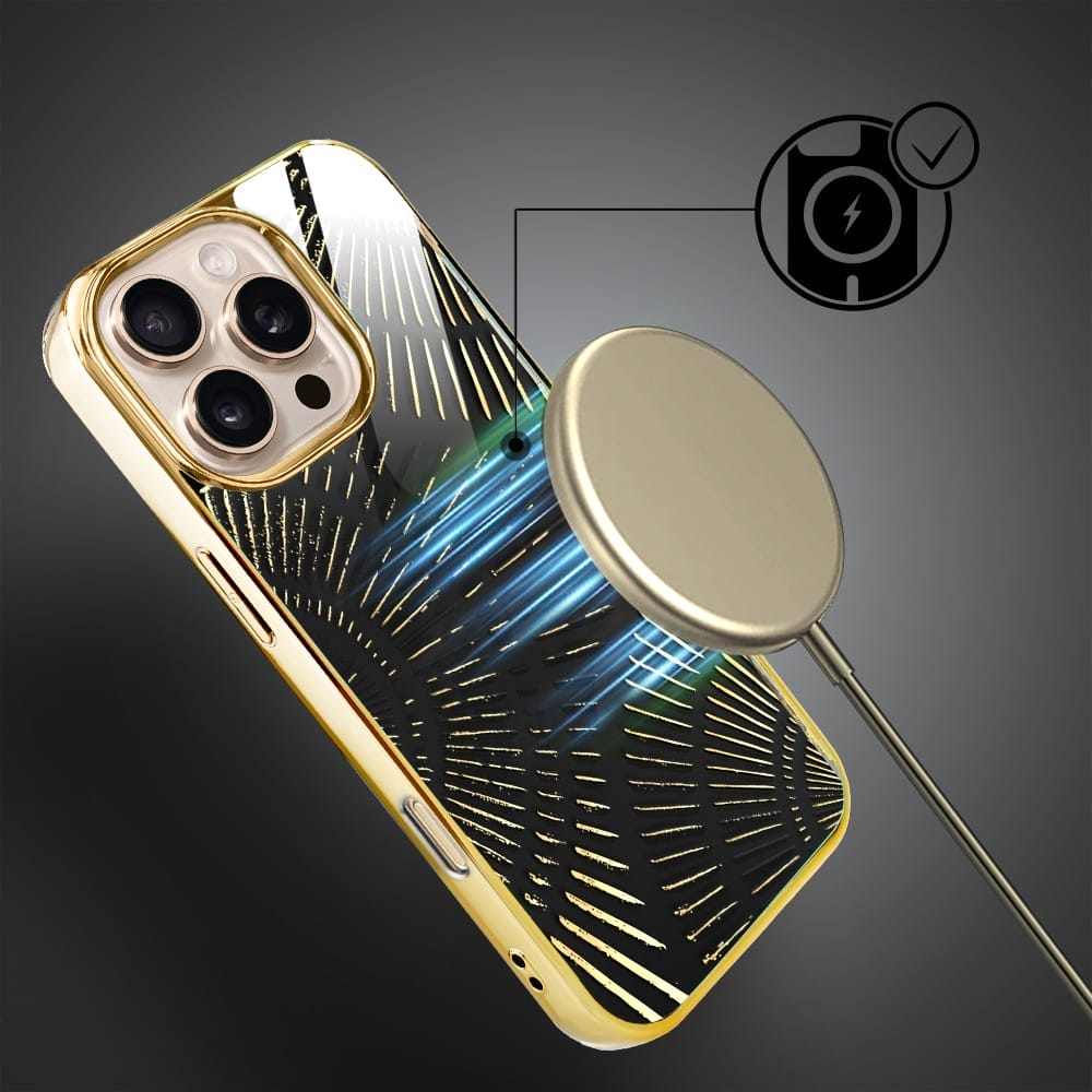 Etui do iPhone 16 Pro Max IBIZU Elite Glass z MagSafe Mistyczne wzory, Boski promień czarne, złote - obrazek 7