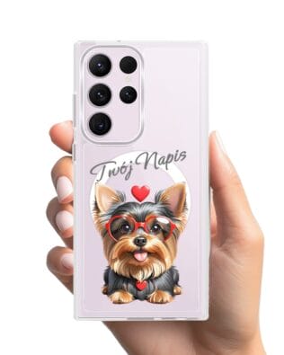 Etui do Samsung Galaxy S23 Ultra z MagSafe przeźroczyste, silikonowe Flexi, Puppy Love, pies rasy York