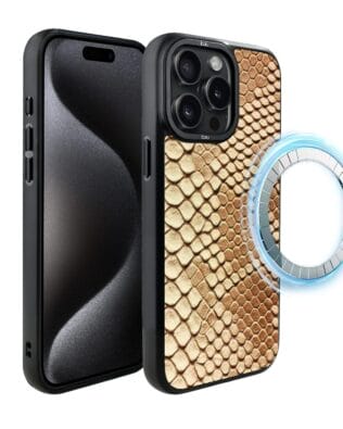 Etui do iPhone 15 Pro IBIZU DropGuard Matt z MagSafe, Zew Natury, Wąż