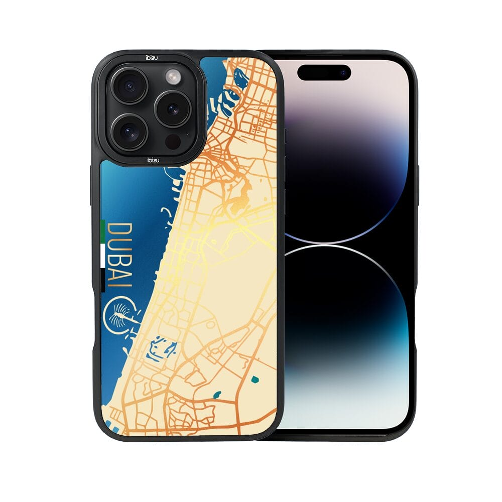 Etui do iPhone 14 Pro IBIZU DropGuard Matt z MagSafe, Mapy Świata, Dubai - obrazek 2
