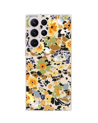 Etui do Samsung Galaxy S23 Ultra przeźroczyste, silikonowe Flexi, malowane kwiatki