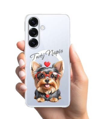 Etui do Samsung Galaxy S25 Edge z MagSafe przeźroczyste, silikonowe Flexi, Puppy Love, pies rasy York