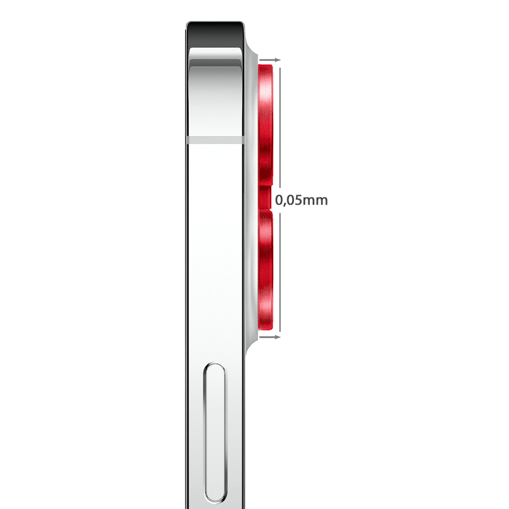 Metalowa osłona obiektywu aparatu ze szkła hartowanego 9H do iPhone 14 Pro, 1 zestaw, czerwona - obrazek 3