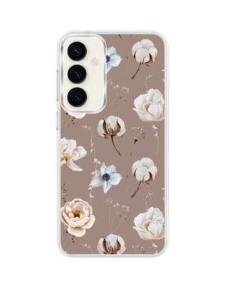 Etui do Samsung Galaxy S23 z MagSafe przeźroczyste, silikonowe Flexi, akwarelowe kwiatki