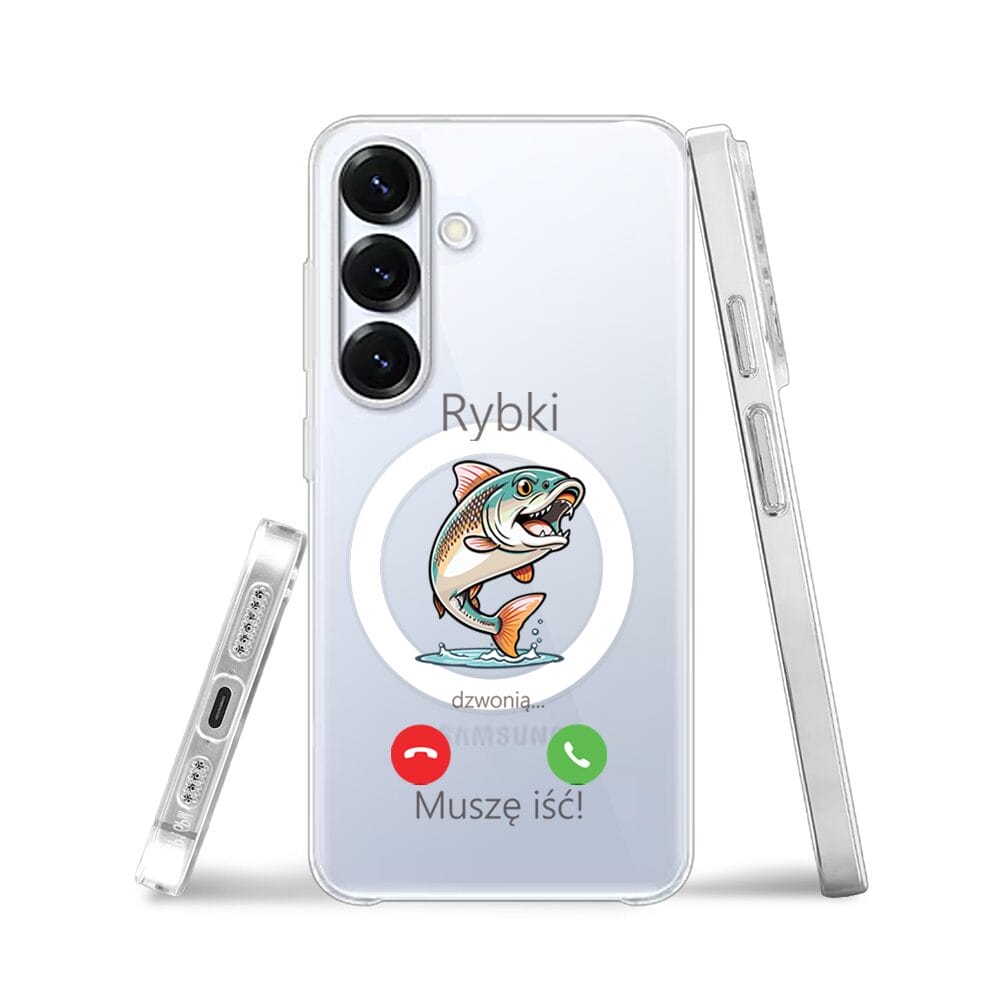 Etui do Samsung Galaxy S25 z MagSafe przeźroczyste, silikonowe Flexi, rybki dzwonią - obrazek 3