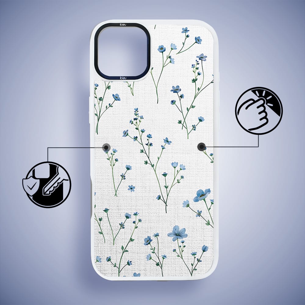 Etui do iPhone 15 IBIZU DropGuard Matt z MagSafe, Pastel Bloom, Niebieski sen - obrazek 7