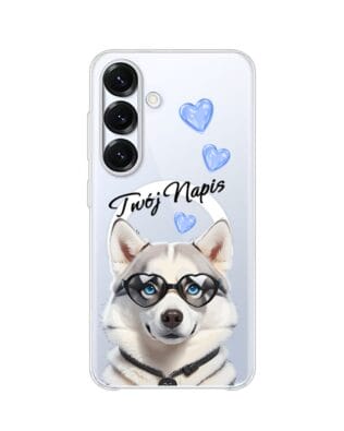 Etui do Samsung Galaxy S25 Plus z MagSafe przeźroczyste, silikonowe Flexi, Puppy Love, pies rasy Husky