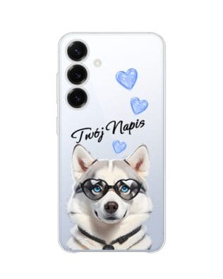 Etui do Samsung Galaxy S25 Plus przeźroczyste, silikonowe Flexi, Puppy Love, pies rasy Husky