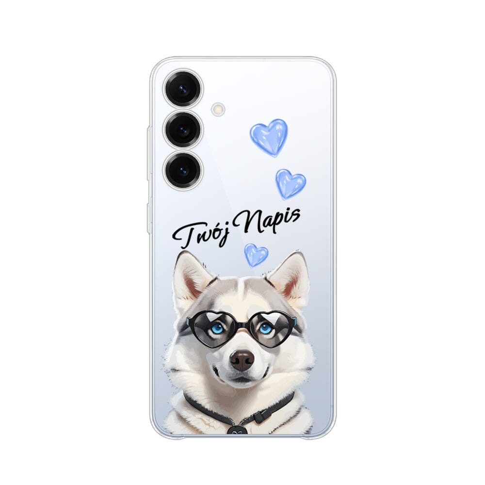 Etui do Samsung Galaxy S25 Plus przeźroczyste, silikonowe Flexi, Puppy Love, pies rasy Husky