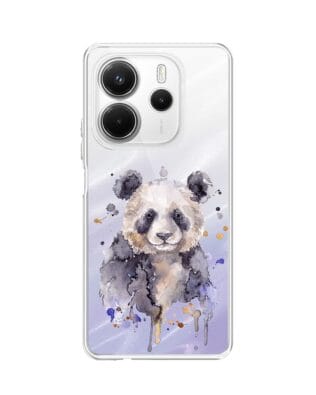 Etui do Xiaomi Redmi Note 14 5G przeźroczyste, silikonowe Flexi, Akwarelowe Zoo, Panda