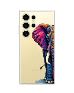 Etui do Samsung Galaxy S24 Ultra przeźroczyste, silikonowe Flexi, Dzika Mandala, Słoń