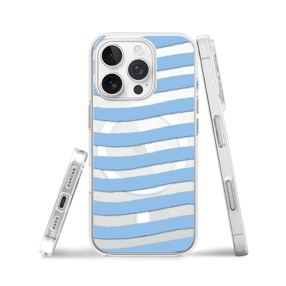 Etui do iPhone 16 Pro z MagSafe przeźroczyste, silikonowe Flexi, fale morskie - obrazek 3