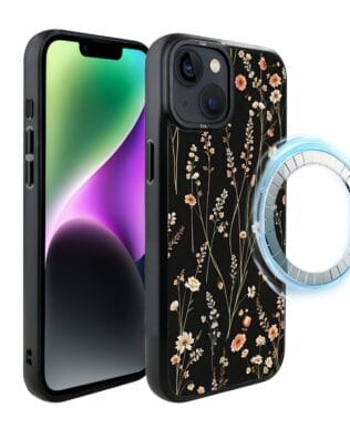 Etui do iPhone 14 IBIZU DropGuard Matt z MagSafe, Pastel Bloom, Północny ogród