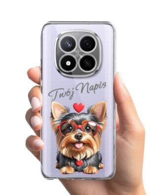Etui do Xiaomi Redmi Note 14 Pro 4G przeźroczyste, silikonowe Flexi, Puppy Love, pies rasy York