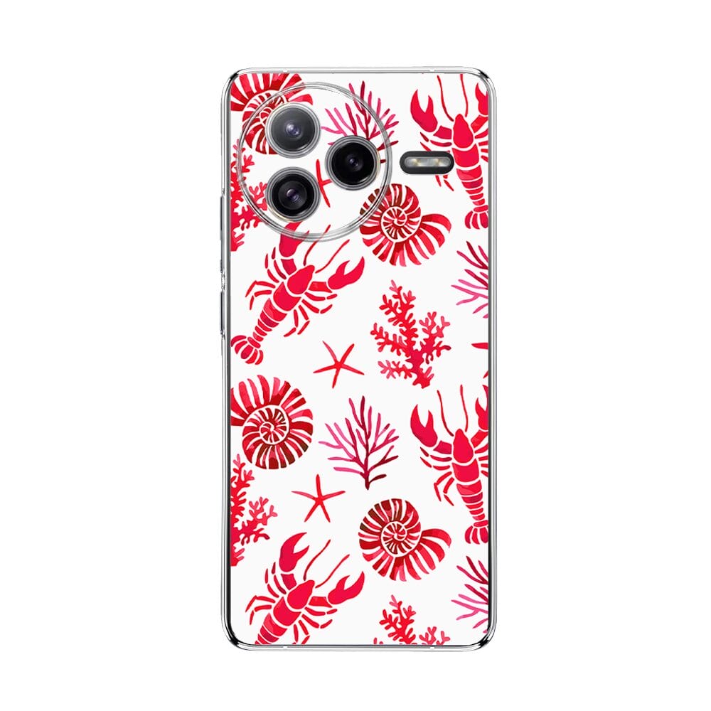 Etui do Xiaomi POCO F7 Ultra przeźroczyste, silikonowe Flexi, krab, muszle