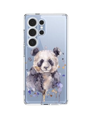 Etui do Samsung Galaxy S25 Ultra przeźroczyste, silikonowe Flexi, Akwarelowe Zoo, Panda