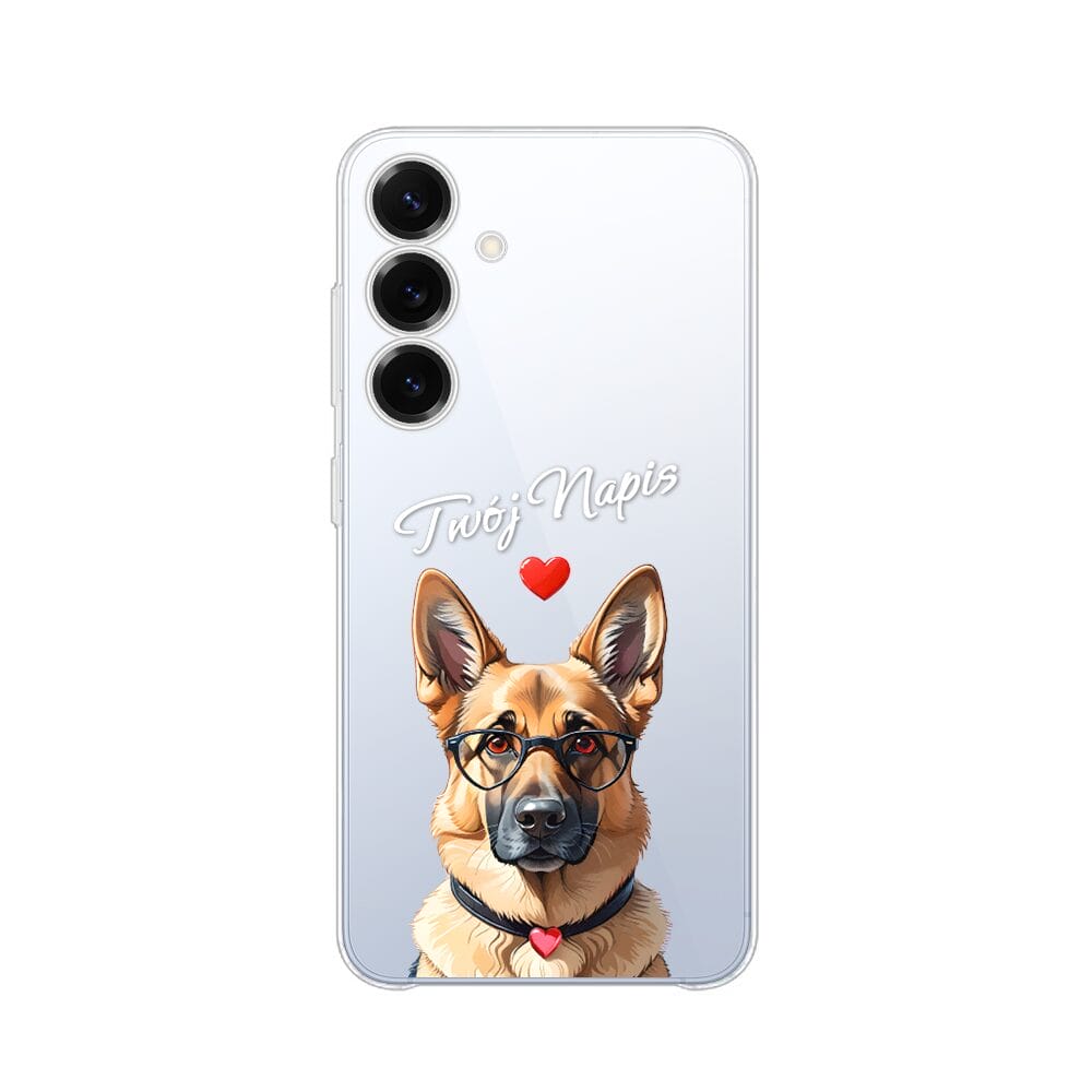 Etui do Samsung Galaxy S25 Plus przeźroczyste, silikonowe Flexi, Puppy Love, pies rasy Owczarek Niemiecki