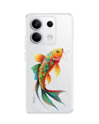Etui do Xiaomi Redmi Note 13 Pro 5G przeźroczyste, silikonowe Flexi, Dzika Mandala, Złota ryba