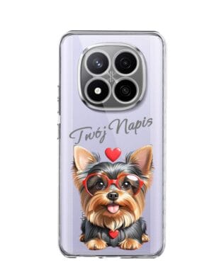 Etui do Xiaomi Redmi Note 14 Pro 4G przeźroczyste, silikonowe Flexi, Puppy Love, pies rasy York