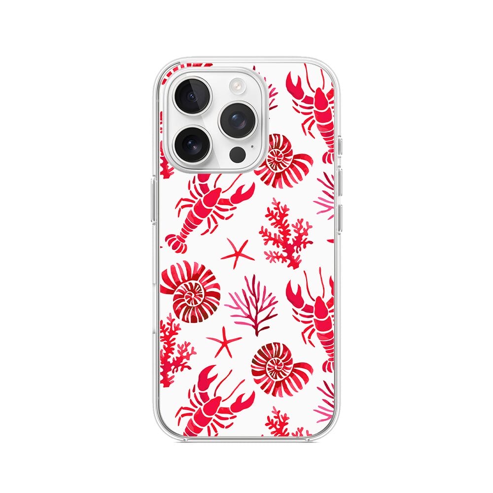 Etui do iPhone 13 Pro przeźroczyste, silikonowe Flexi, krab, muszle